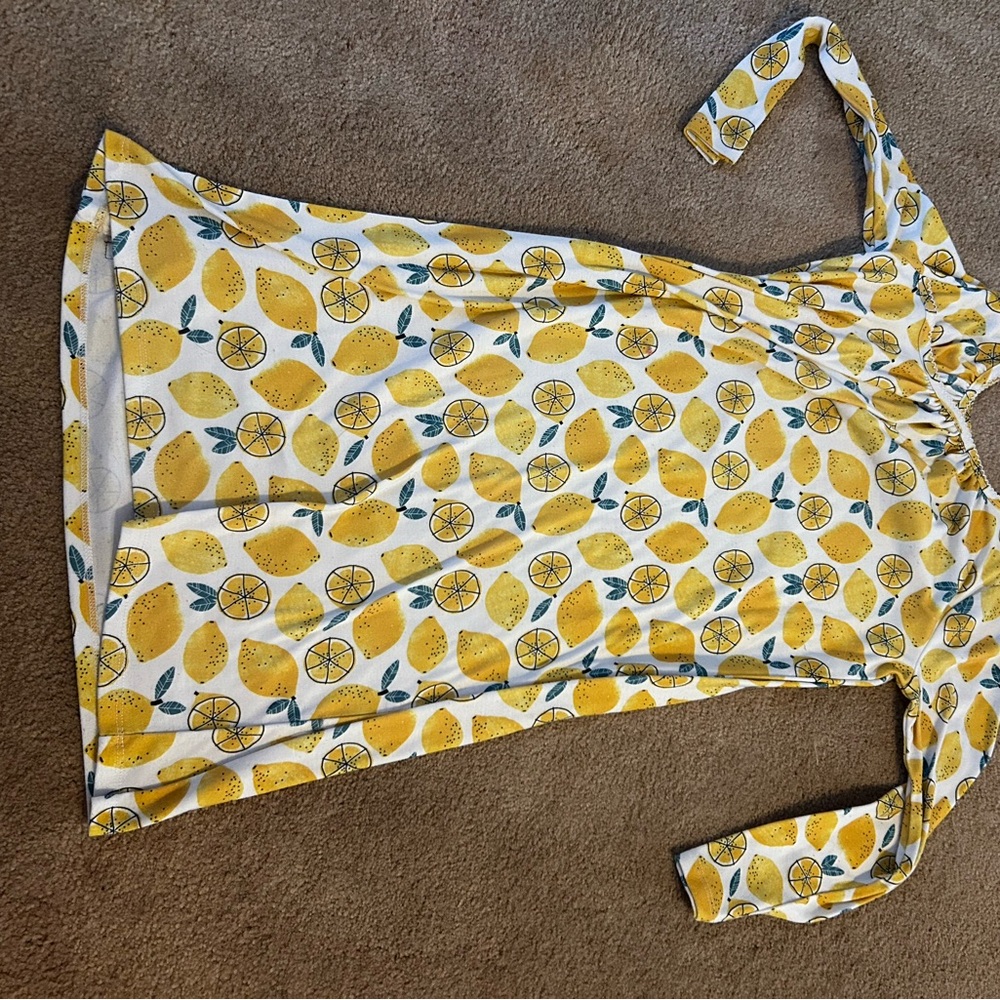 Lemon Print Long Sleeve Dress